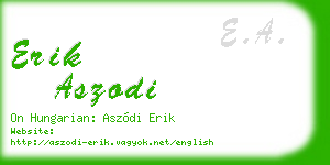 erik aszodi business card